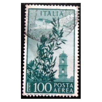 Selo postal da Itália de 1948 Tower of Campidoglio