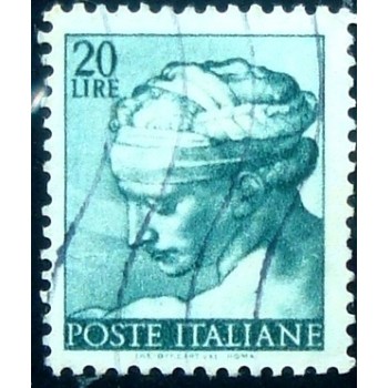 Imagem similar à do selo postal da Itália de 1961 Head of the Libyan Sibyl