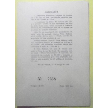 Folhinha Oficial nº 26 de 1966 Jubileu de Prata CSN 7558 VERSO