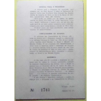 Folhinha Oficial de 1966 nº 25 Aliança para o Progresso 1566 verso