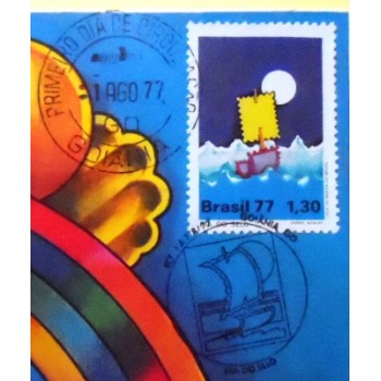 Máximo postal do Brasil de 1977 nº 51 Dia do Selo detalhe