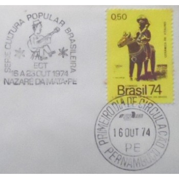 Envelope Comemorativo de 1974 Mestre Vitalino - detalhe