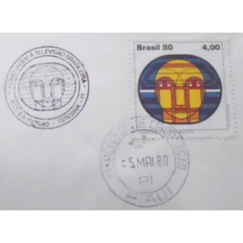 Envelope FDC 196 Oficial de 1980 Televisão Brasileira 26285 detalhe