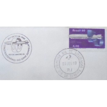 Envelope FDC Oficial de 1980 Graf Zeppelin - detalhe