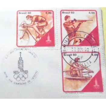 FDC Oficial nº 202 de 1980 Olimpíadas de Moscou 209 DETALHE