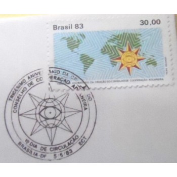 Envelope FDC Oficial de 1983 Cooperação Aduaneira 9704 detalhe