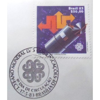 FDC Oficial de 1983 Ano Mundial das Comunicações  4177 detalhe