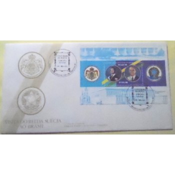 FDC Oficial de 1984 nº 320 Bloco Rei da Suécia 226