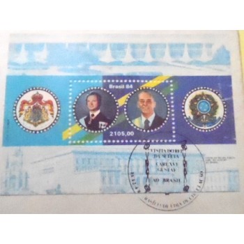 FDC Oficial de 1984 nº 320 Bloco Rei da Suécia 17399 detalhe