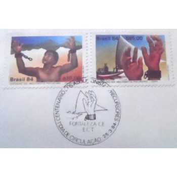 FDC Oficial de 1984 nº 319 Abolicionistas Precursores 14874 detalhe