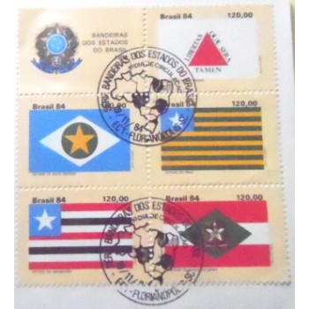 FDC Oficial de 1984 nº344 Bandeiras IV 256 detalhe