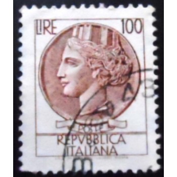 Selo postal da Itália de 1959 Coin of Syracuse 100