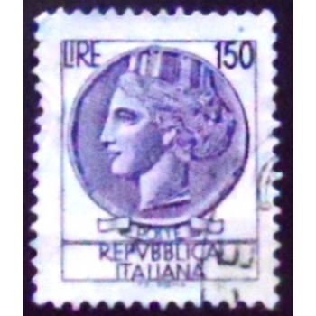 Selo postal da Itália de 1976 Coin of Syracuse 150