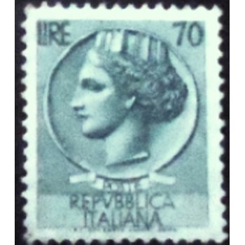 Selo postal da Itália de 1960 Coin of Syracuse 70 U