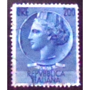 Selo postal da Itália de 1957 Coin of Syracuse 200