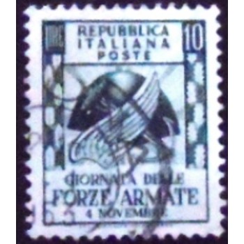 Selo postal da Itália de 1952 Wings, sword and anchor U