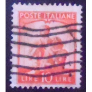 Selo postal da Itália de 1947 Work Justice and Family 10 U