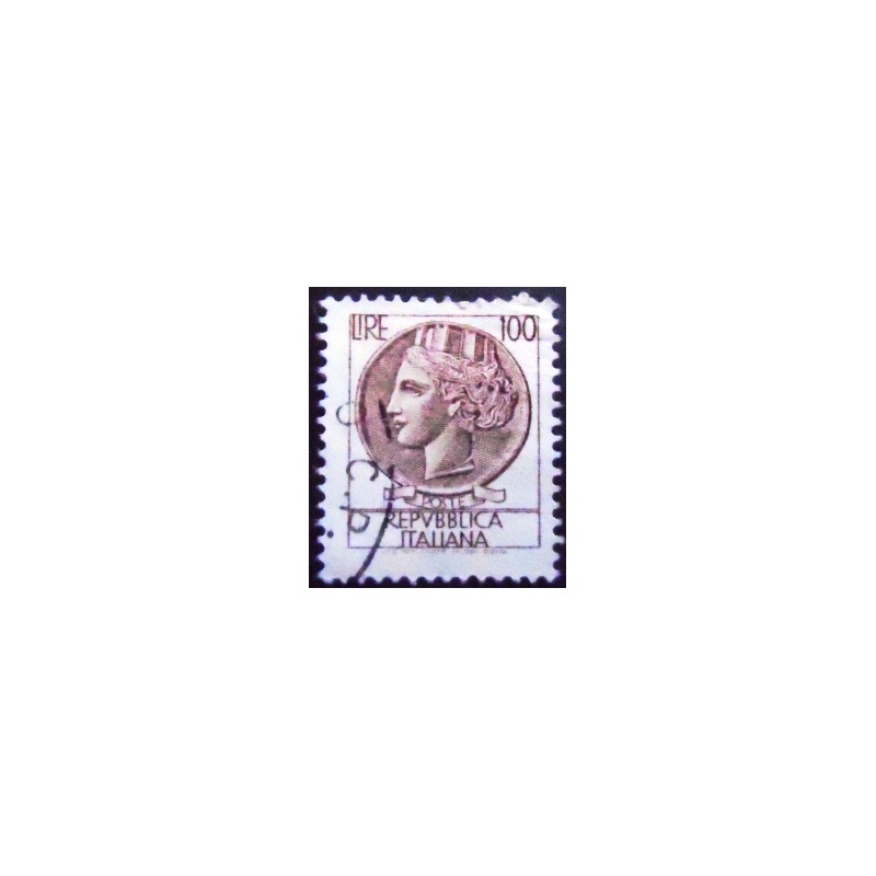 Selo postal da Itália de 1968 Coin of Syracuse 100 U