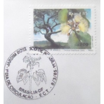 FDC Oficial de 1985 nº 352 Jardim Botânico Brasília detalhe