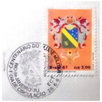 FDC Oficial nº 423 de 1987 Clube Militar 538