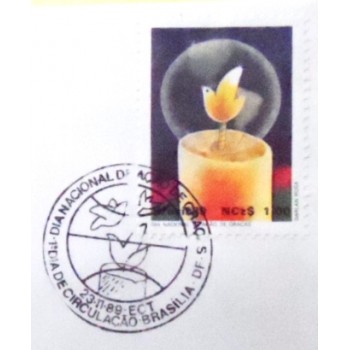 FDC Oficial nº 486 de 1989 Ação de Graças 3136