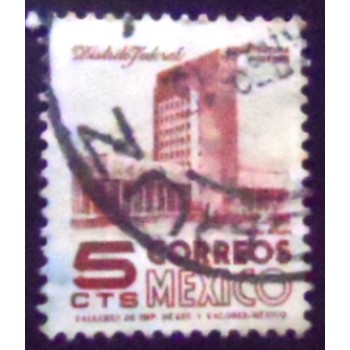 Selo postal do México de 1950 Modern Building