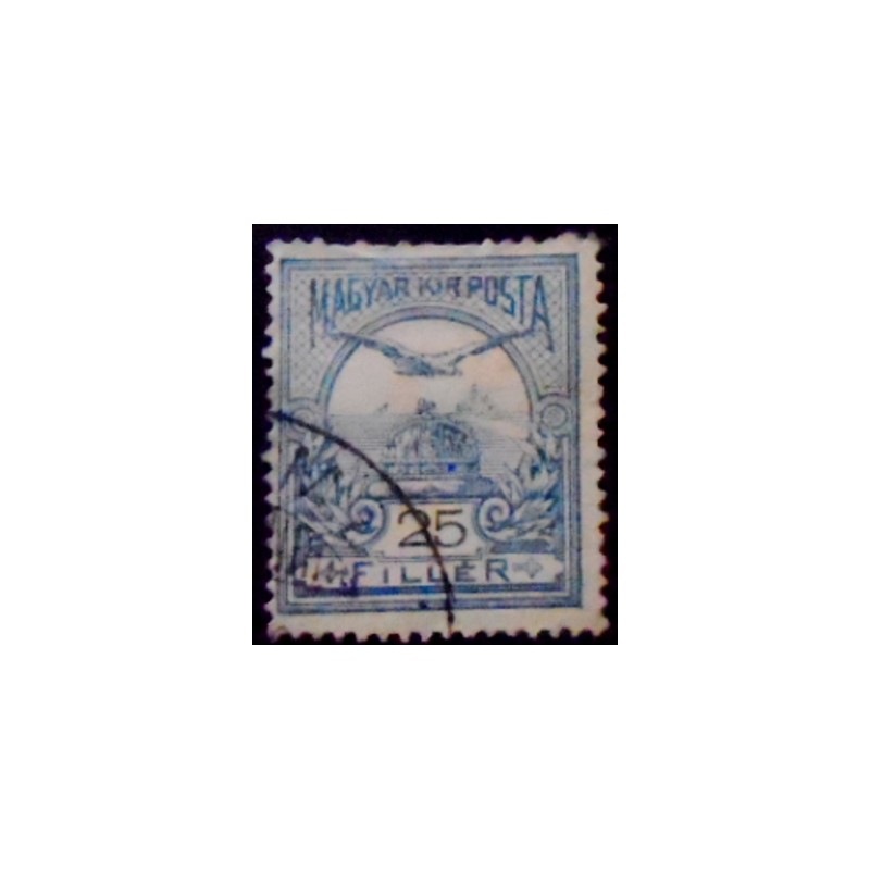 Selo postal da Hungria de 1906 Mythical Bird Turul 25