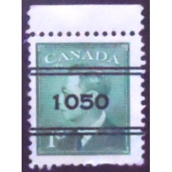 Selo postal do Canadá de 1951 King George VI Precancel 1