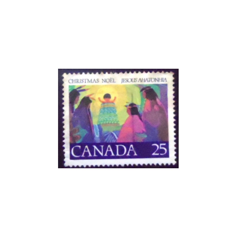 Selo postal do Canadá de 1977 Christ Child and Chiefs