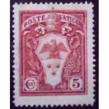 Selo postal do Vaticano de 1933 Coat of Arms of Pius XI