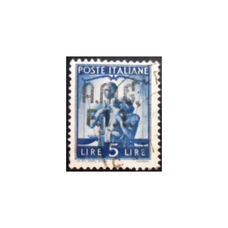 Selo postal da Itália-Trieste de 1947 Work Justice and Family 5 U