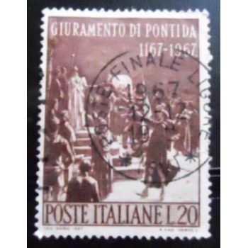 Selo postal da Itália de 1967 Oath of Pontida U