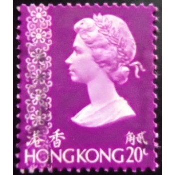 Selo postal de Hong Kong de 1973 Queen Elizabeth II with ornament 20