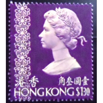 Selo postal de Hong Kong de 1973 Queen Elizabeth II  1,3