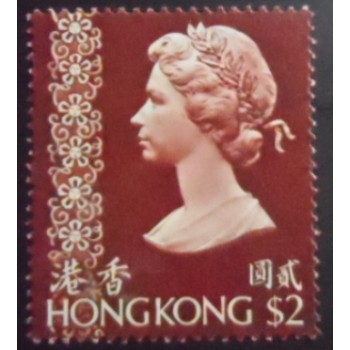 Imagem similar à do selo postal de Hong Kong de 1976 - Queen Elizabeth II  2