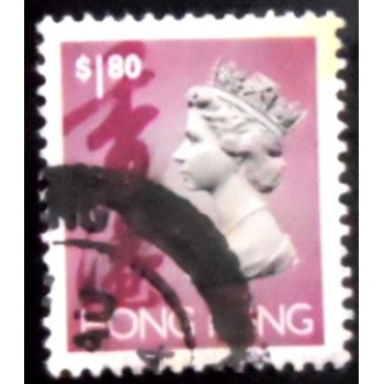 Selo postal de Hong Kong de 1992 Queen Elizabeth II 1,8