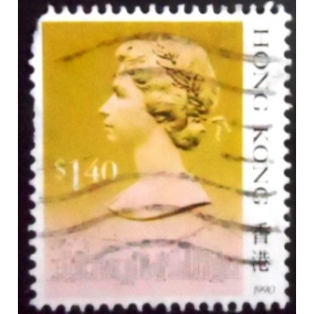 Selo postal de Hong Kong de 1990 Queen Elizabeth II 1,4