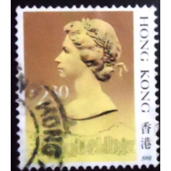 Selo postal de Hong Kong de 1991 Queen Elizabeth II 2.3