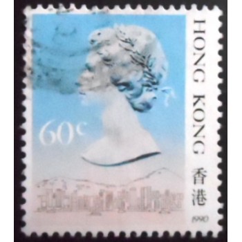 Selo postal de Hong Kong de 1990 Queen Elizabeth II 60