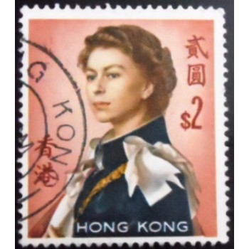 Imagem similar à do selo postal de Hong Kong de 1962 Queen Elizabeth II 2