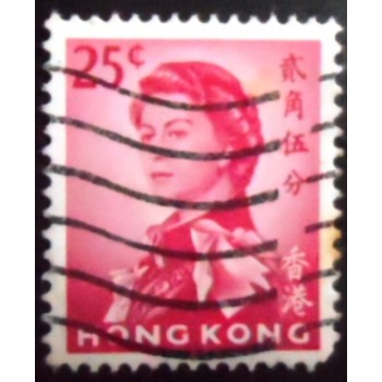 Imagem similar à do selo postal de Hong Kong de 1962 Queen Elizabeth II 25