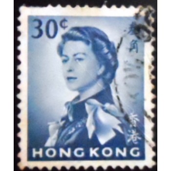 Imagem similar à do selo postal de Hong Kong de 1962 Queen Elizabeth II 25