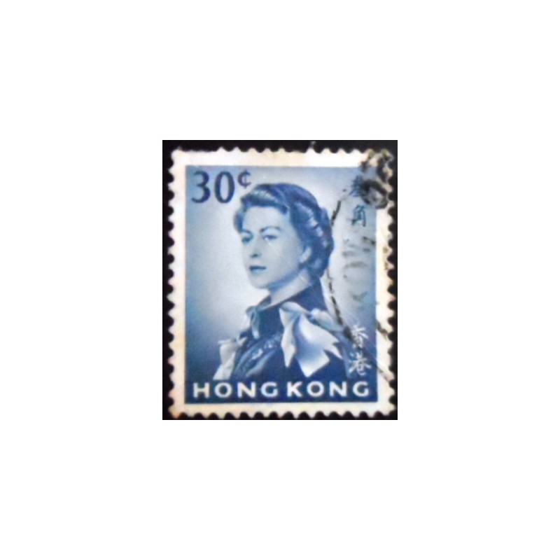 Imagem similar à do selo postal de Hong Kong de 1962 Queen Elizabeth II 25