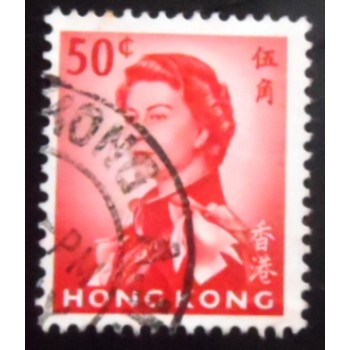 Selo postal de Hong Kong de 1962 Queen Elizabeth II 50