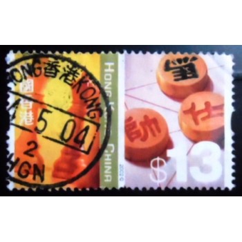 Selo postal de Hong Kong de 2002 Chess and Xiangqi pieces