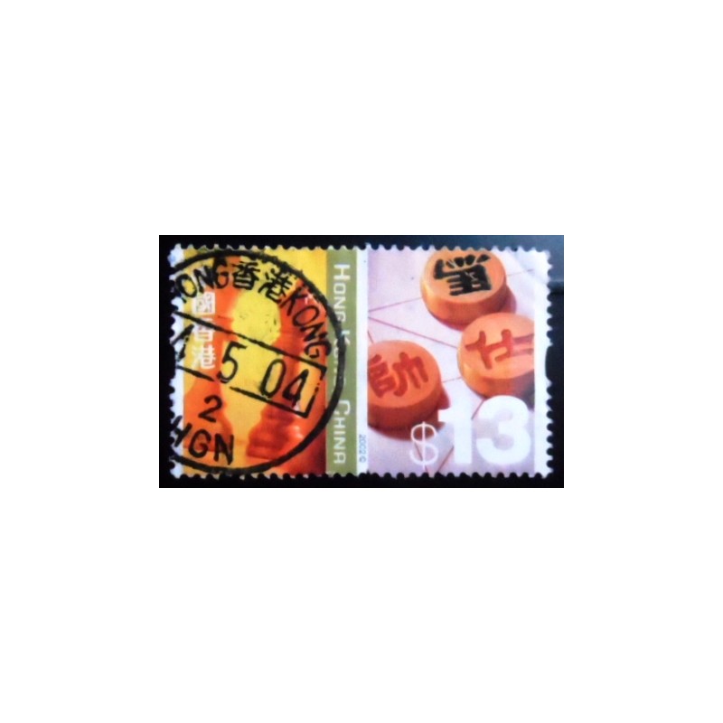 Selo postal de Hong Kong de 2002 Chess and Xiangqi pieces