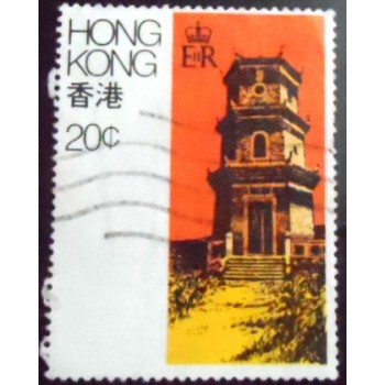 Selo postal de Hong Kong de 1980 Building