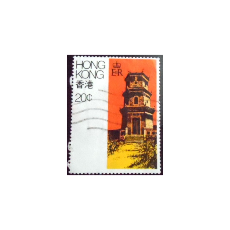 Selo postal de Hong Kong de 1980 Building