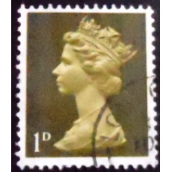 Selo postal do Reino Unido de 1968 Queen Elizabeth II 1d Predecimal Machin