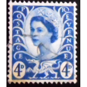 Selo postal do País de Gales de 1966 Queen Elizabeth II Wales 4